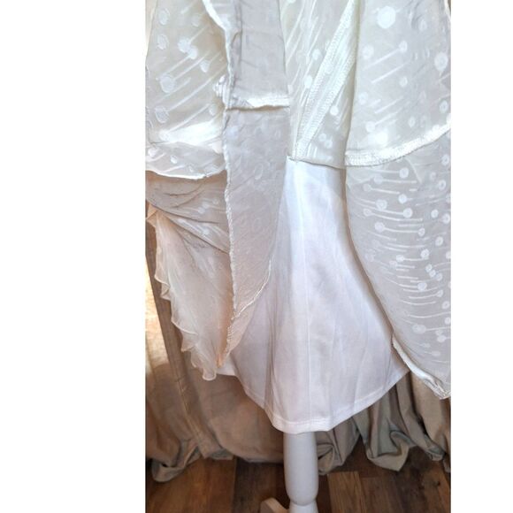 Tommy Hilfiger White Chiffon Ruffled Fit & Flare Dress Size 8 NWT - Picture 13 of 16